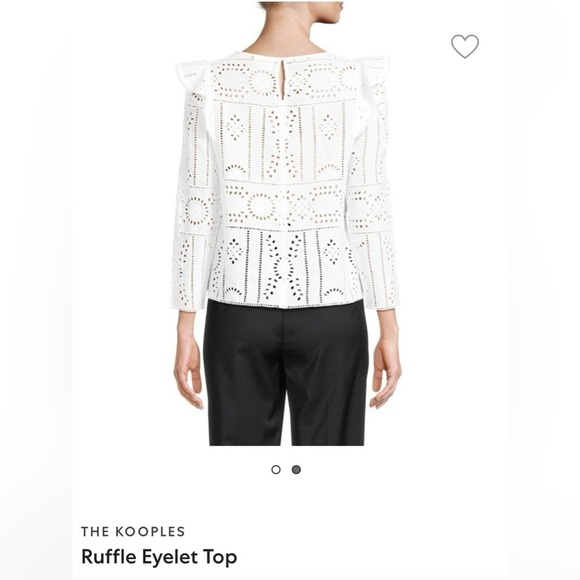 - $195 Retail NWT The Kooples White Boho Blouse Size 1 Juniors - Picture 3 of 4